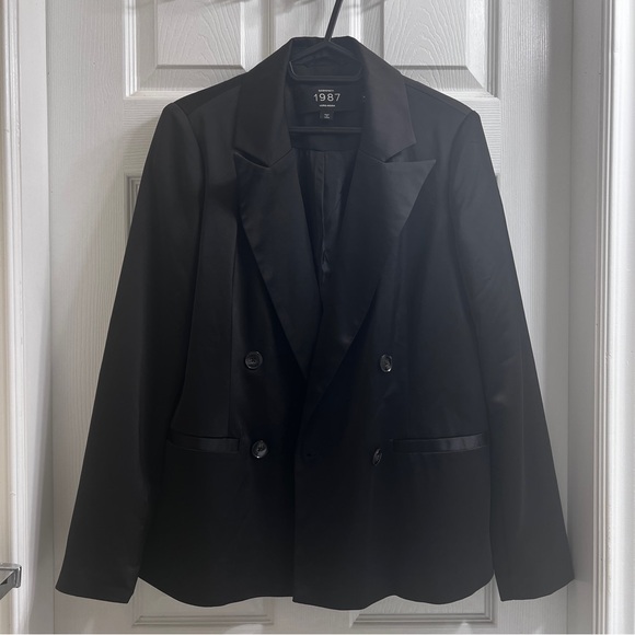 Vero Moda Double Breasted Button Up Power Black Blazer - Picture 1 of 3